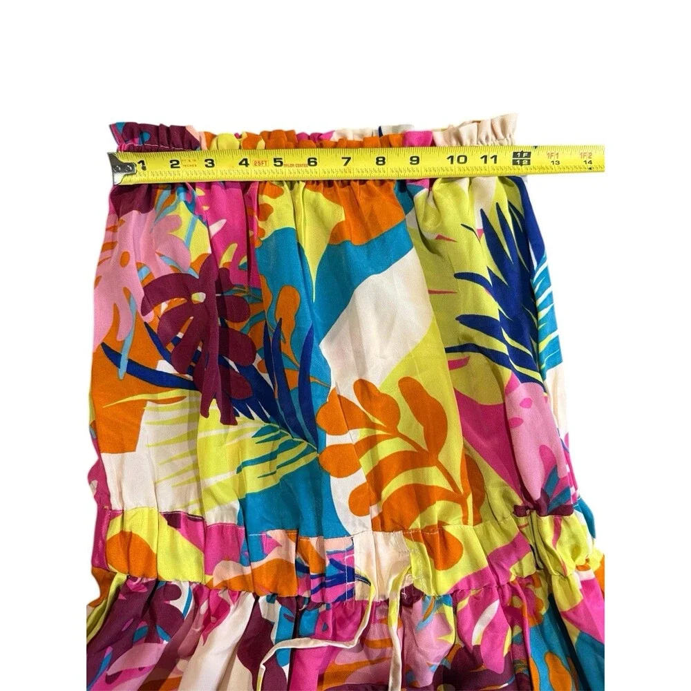 NWT True Destinations Women's Strapless Mini Dress Vibrant Tropical Print M